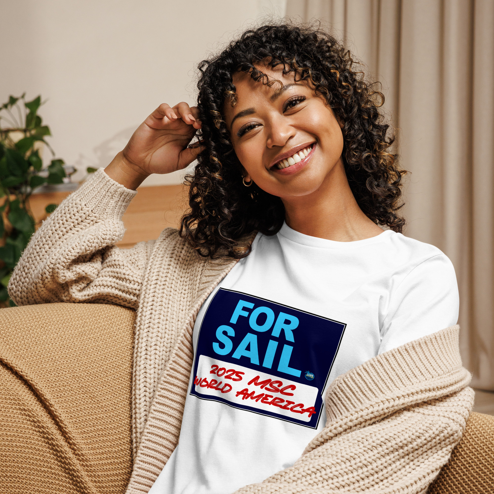 4 Sail: World America - Women's Relaxed T-Shirt - Image 3