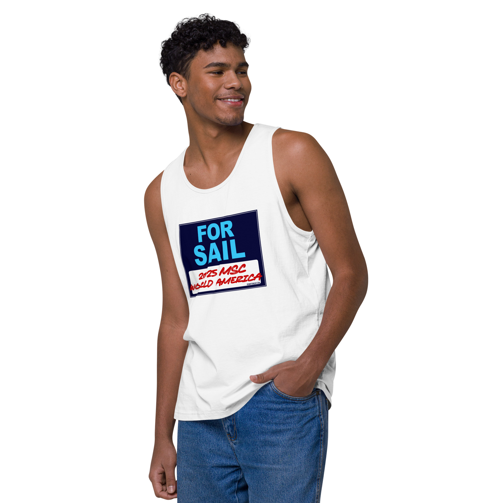For Sail: World America 2025 Men’s premium tank top - Image 3