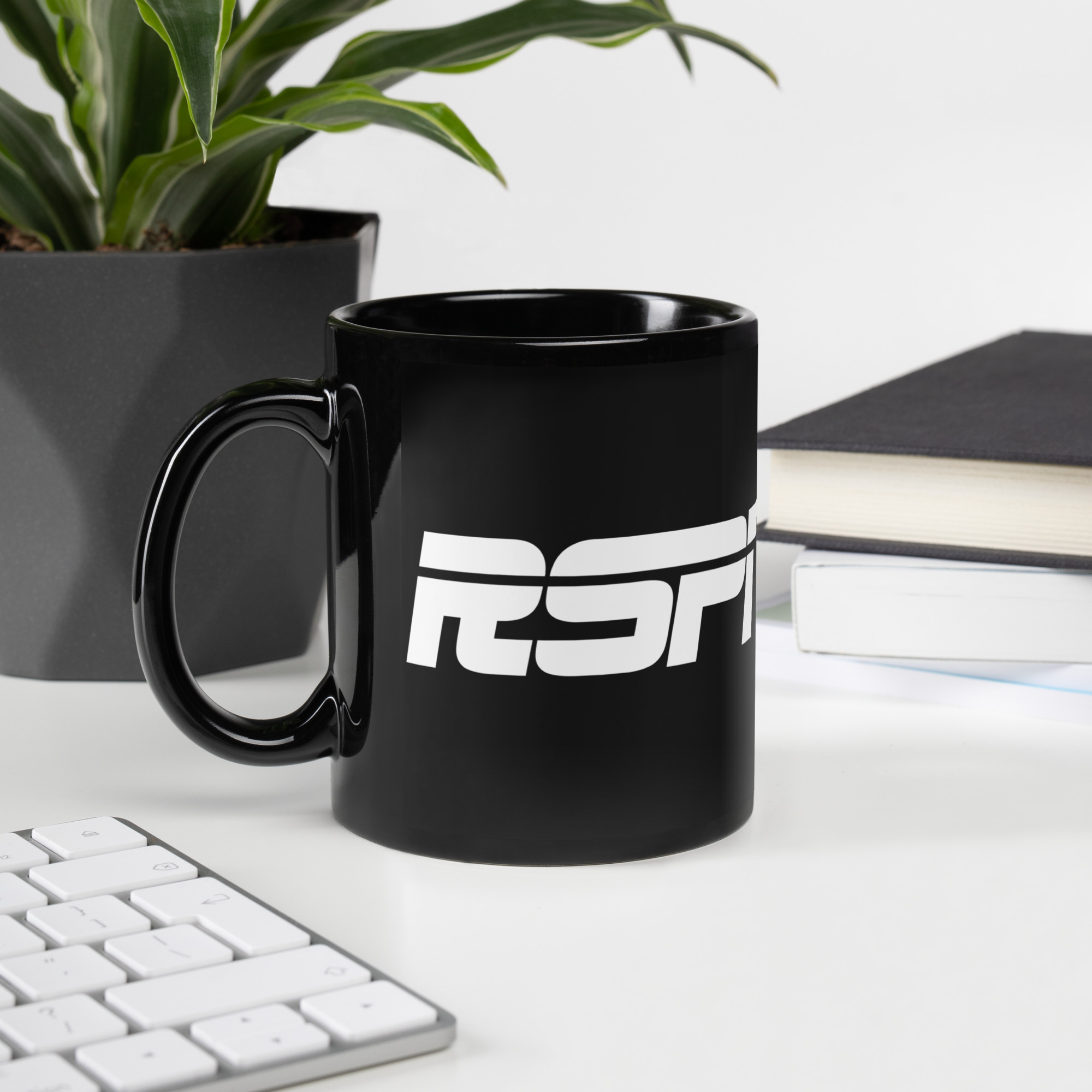 Left Side Black Glossy Mug - Image 2