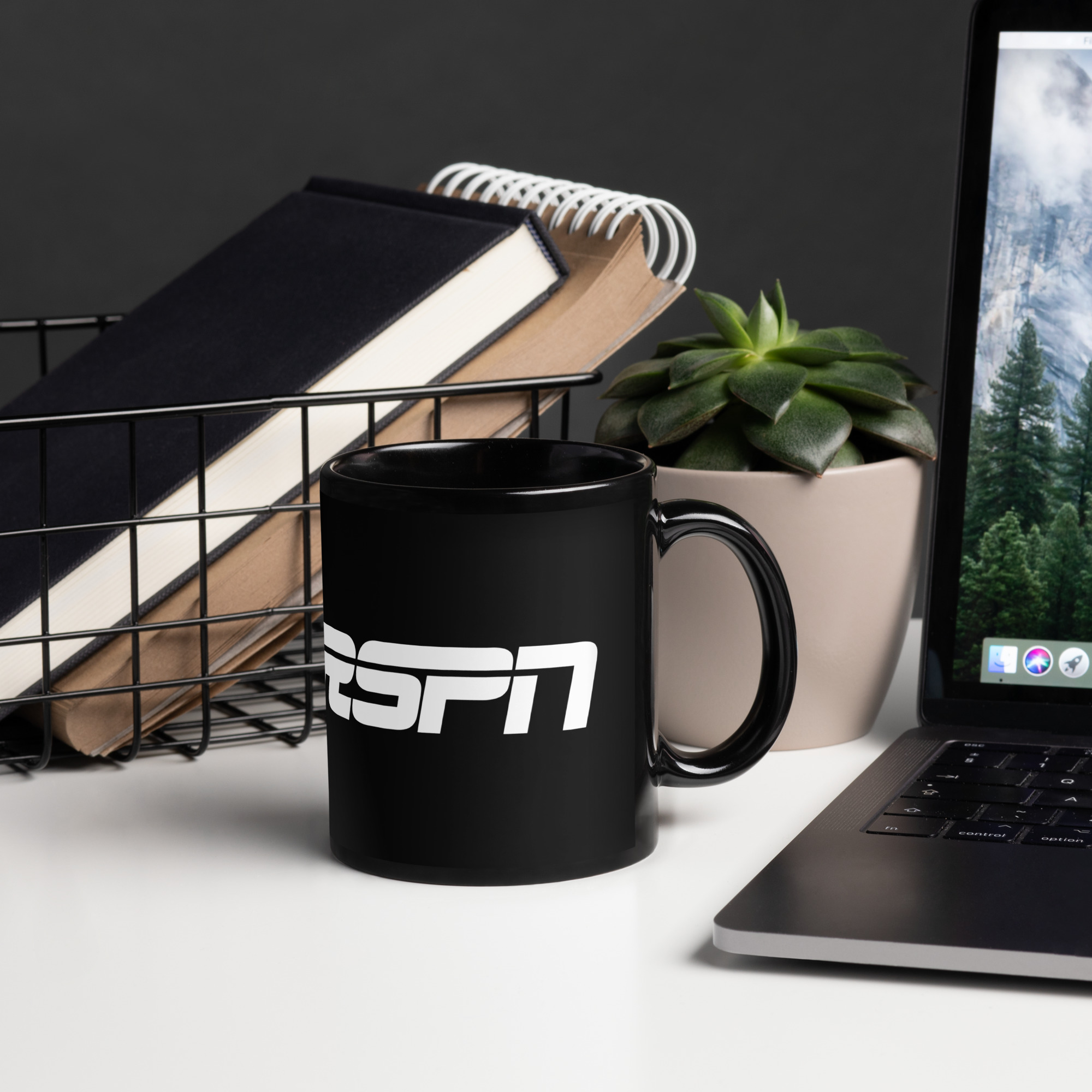 RSPN Black Glossy Mug - Image 2