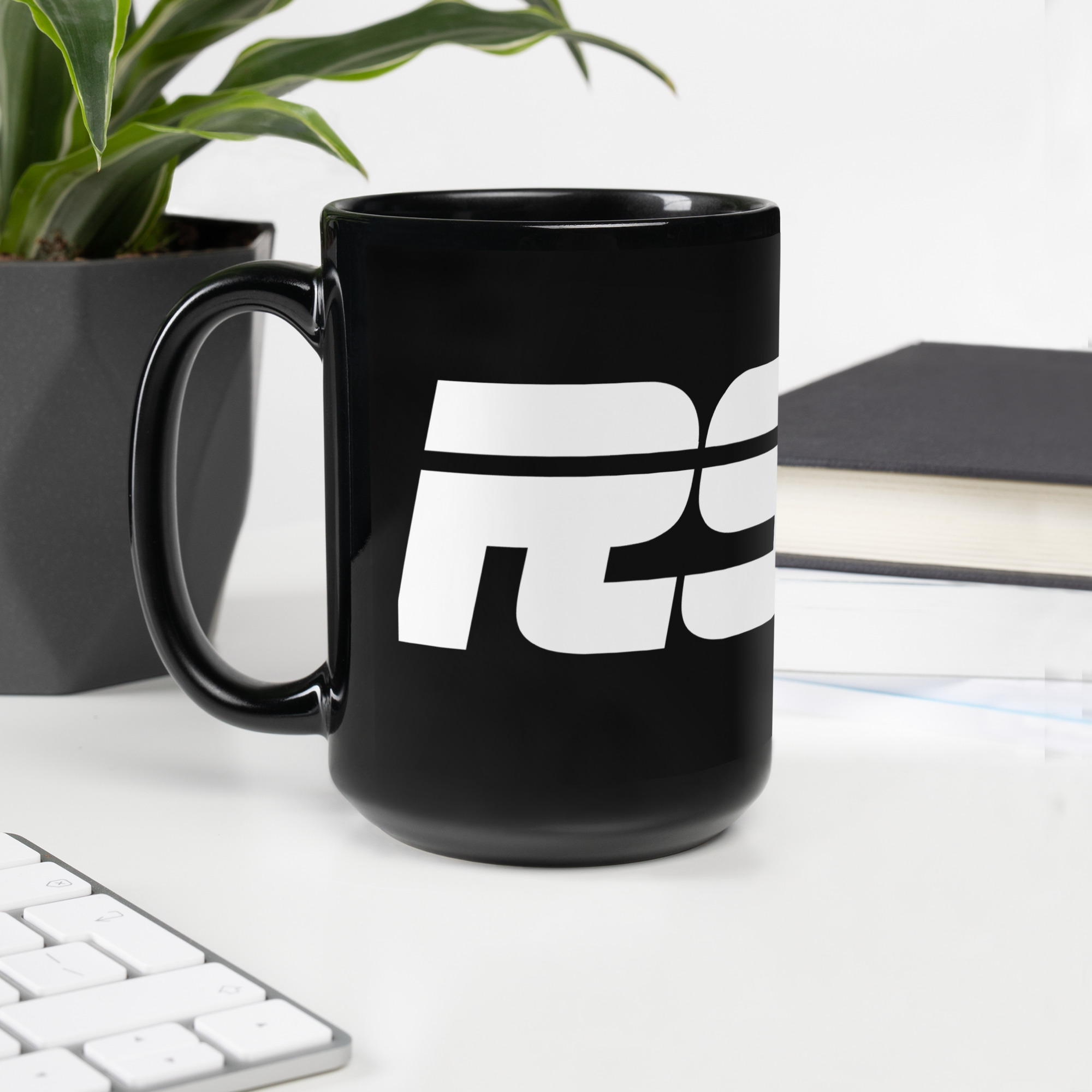 Left Side Black Glossy Mug