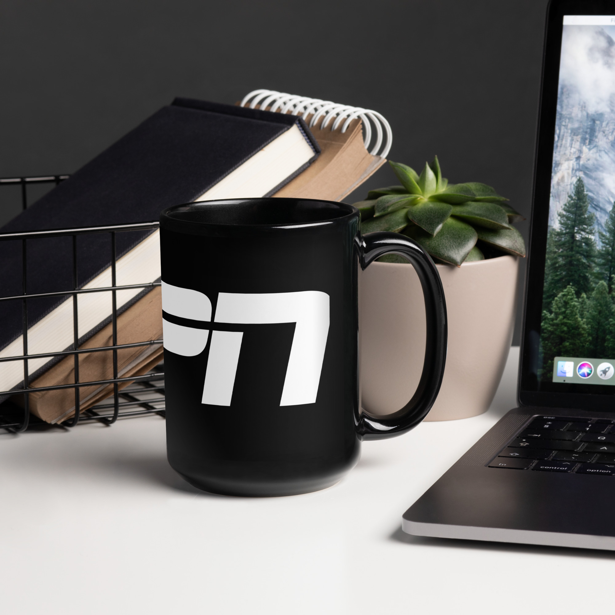 RSPN Black Glossy Mug